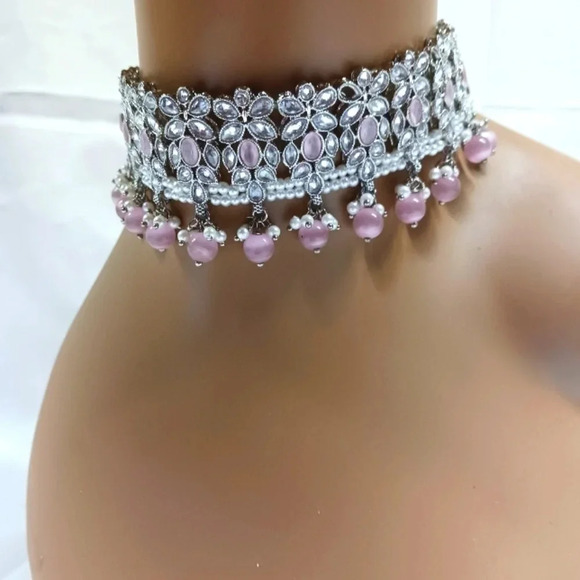 NEW Rhinestone and pearl choker set - Picture 1 of 6